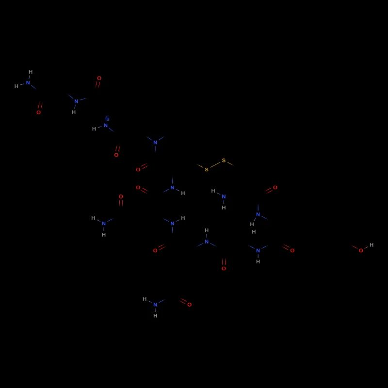 Molécule d’ocytocine - Formule structurale colorée