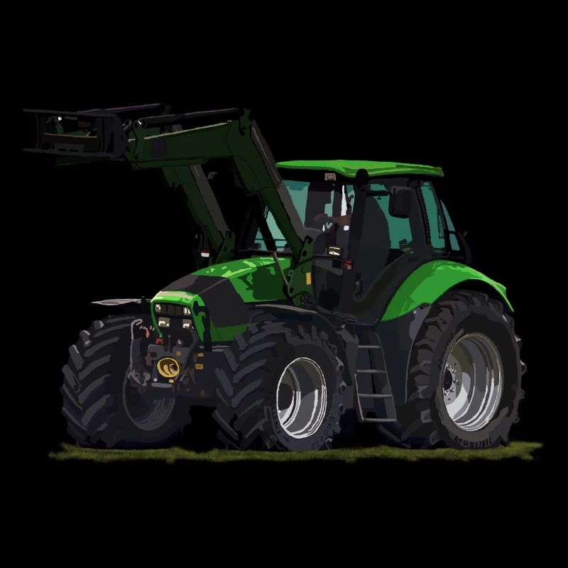 Hellgrüner Traktor mit Frontlader