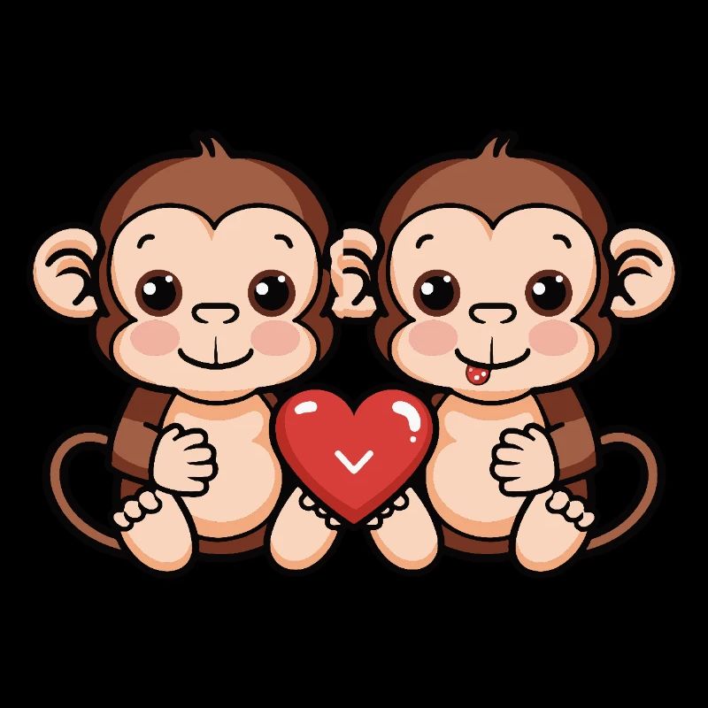 Monkey Couple Valentine's Day