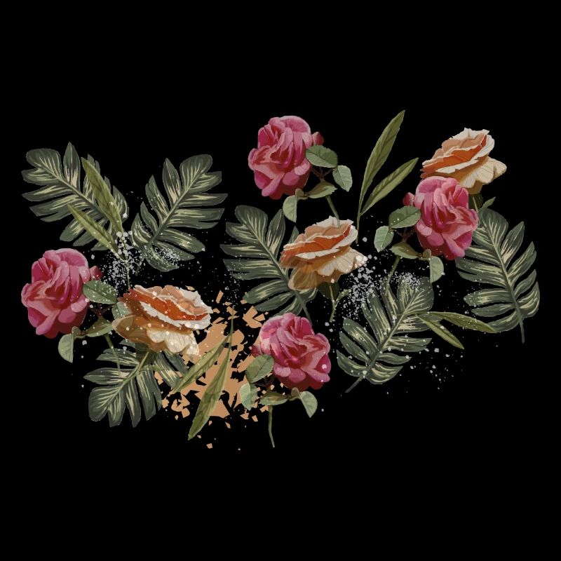 Flowers Floral Pattern Elegant Rose Leaves