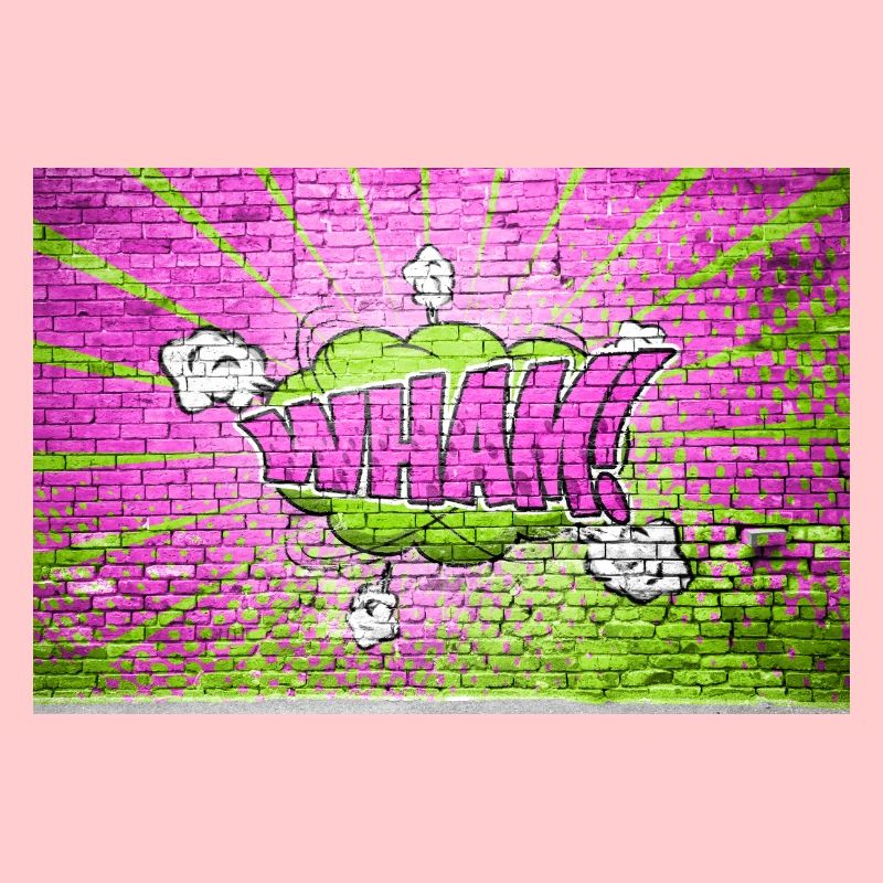 Wham! Comic Style Bubble Graffiti Lettering on Bri