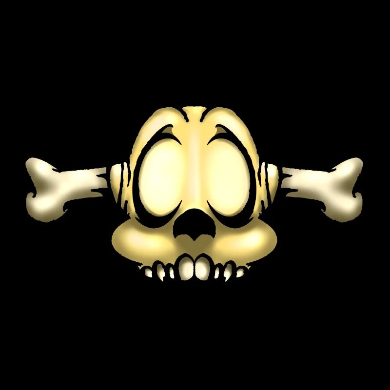 Schädel. Schädel mit Knochen durch den Kopf.