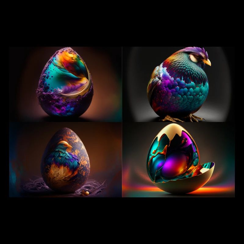 chickens egg colored