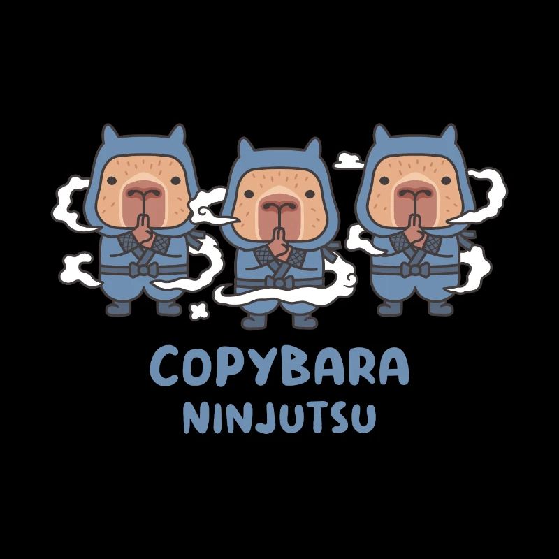 Cute Capybaras Ninjas Copybara Ninjutsu