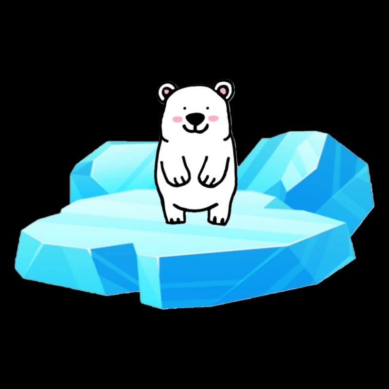 Süsser kleiner Eisbär auf einer Eisscholle