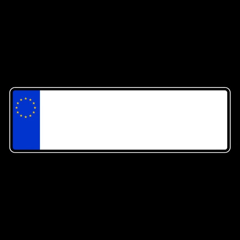 Plaque d'immatriculation vierge courte UE