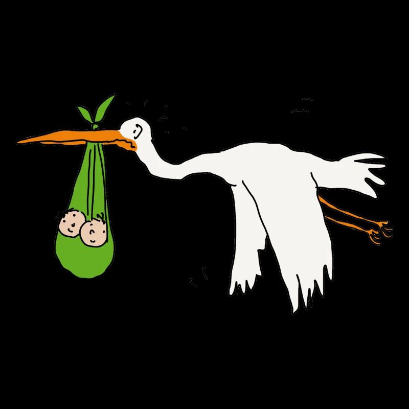 Zwillinge Storch helle Haut