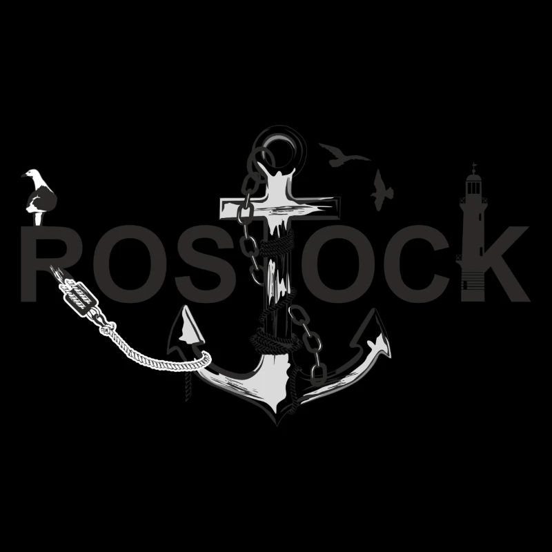 Rostock mit Schriftzug und Anker