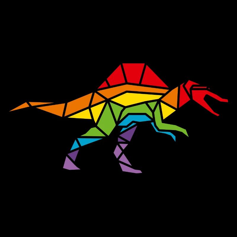 Spinosaurus Regenbogen polygon