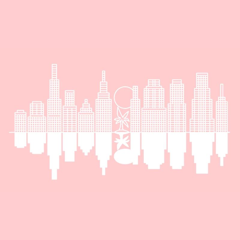 City Skyline + Baum - Weiß