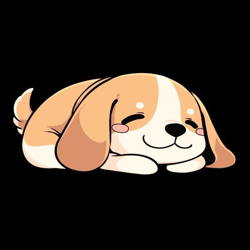 Chien chiot dormant