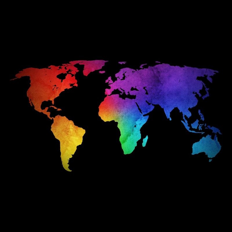Conception de carte du monde/globe avec la couleur funky d’arc-en-ciel