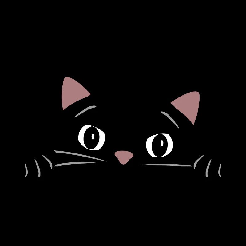 Spähende lustige schwarze Katze