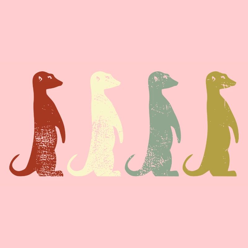 Erdmännchen Retro Style Geschenk