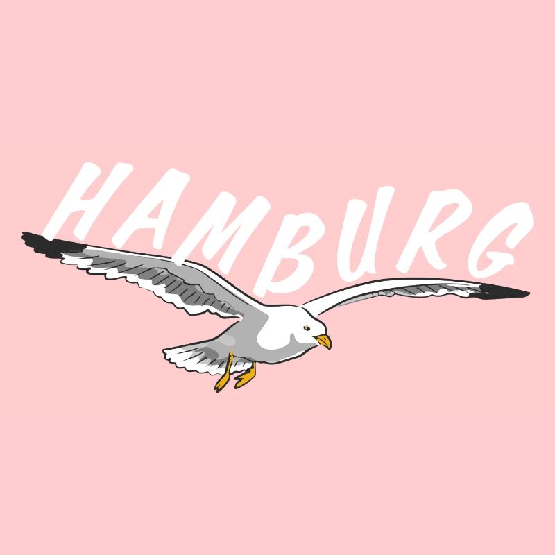 Hamburg about Seagull - white