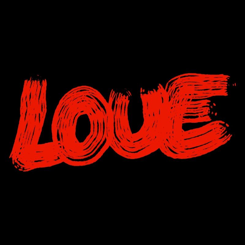 Lettering LOVE Red Lines Drawing Abstract Cool