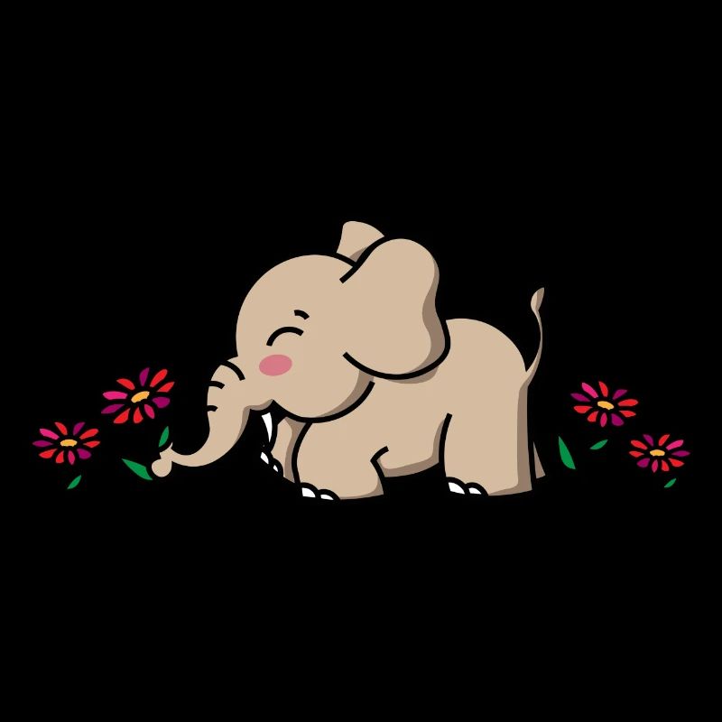 Bébé éléphant cadeau avec fleurs / fleur d’éléphant