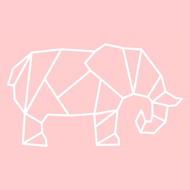 Elephant Geometric Line
