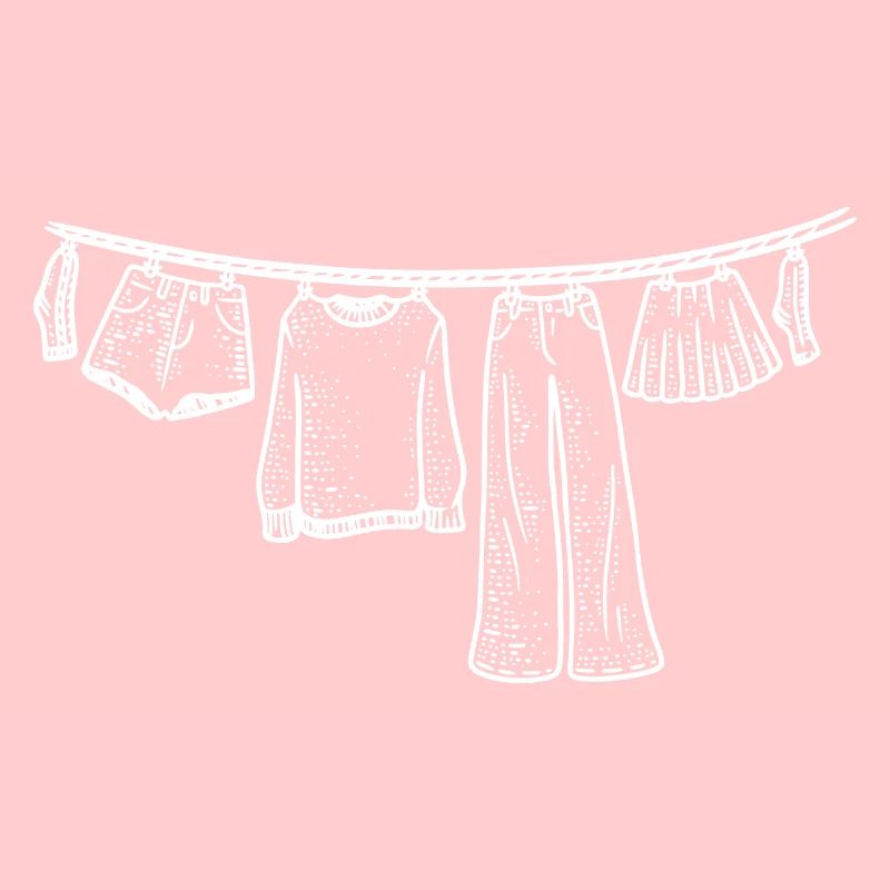 Laundry Clothesline Hand Drawn Funny