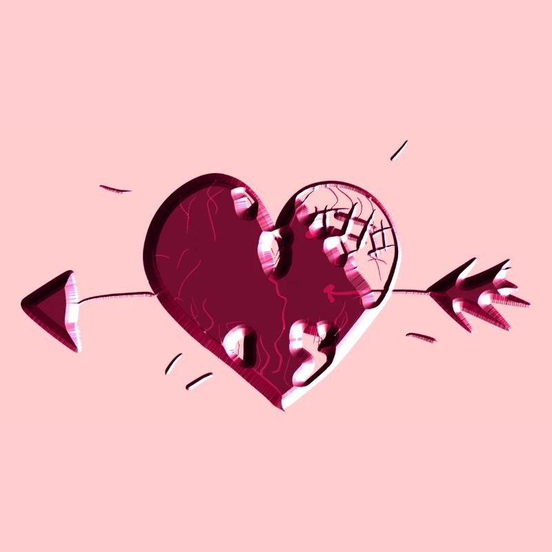 herz symbol pink pfeil narben