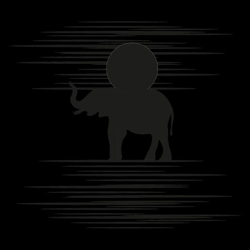 ELEPHANT WITH SUN ON HIS BACK