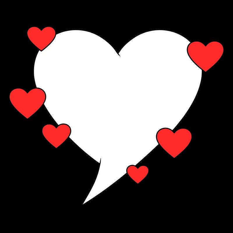 Bulle de dialogue avec des cœurs