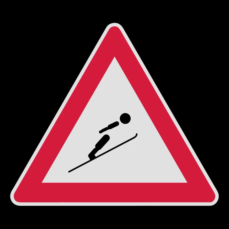 Köpfe einziehen, hier wird mit Ski gesprungen!