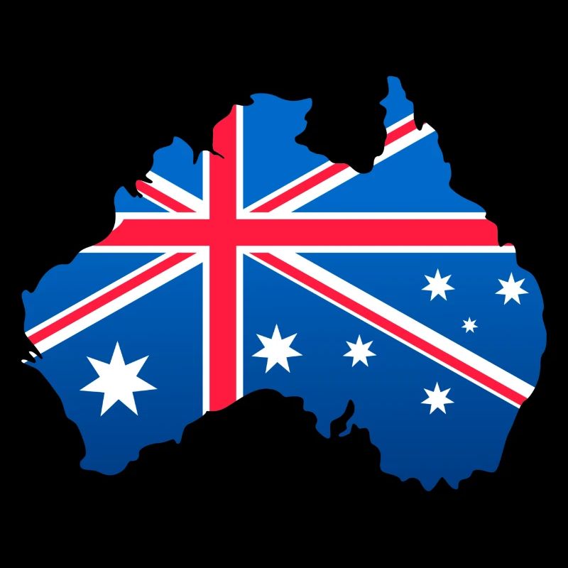 Drapeau australien en forme de continent