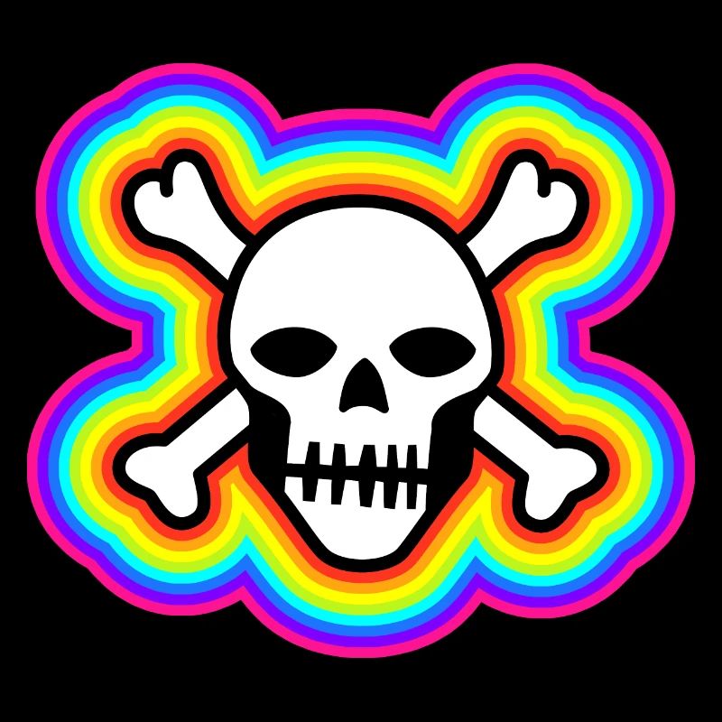 Regenbogenfarbener Schädel: Lebendiger und einzigartiger Schädel