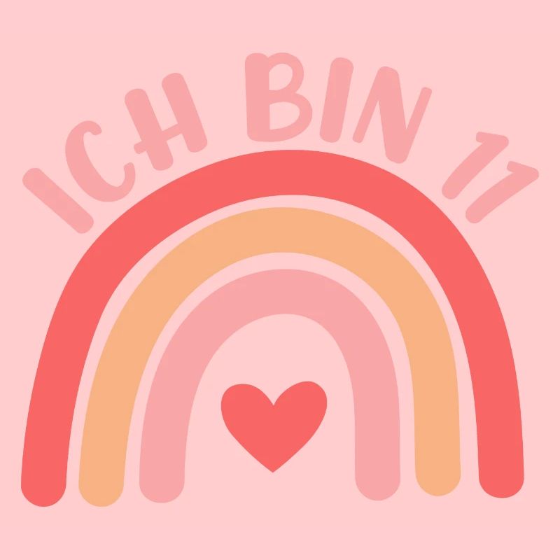 Ich bin 11 niedliche Regenbogen Design Junge Mädch
