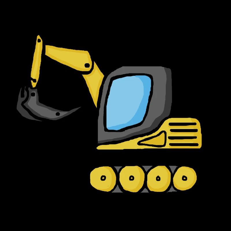 Comic Bagger Zeichnung Baustelle Kran