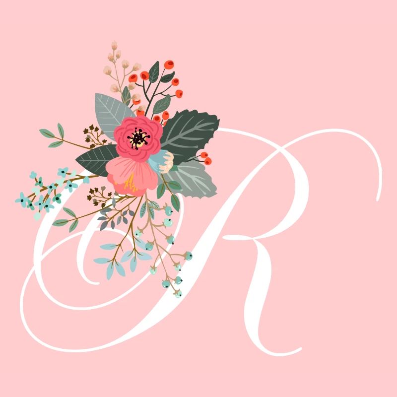 Lettre r fleuris