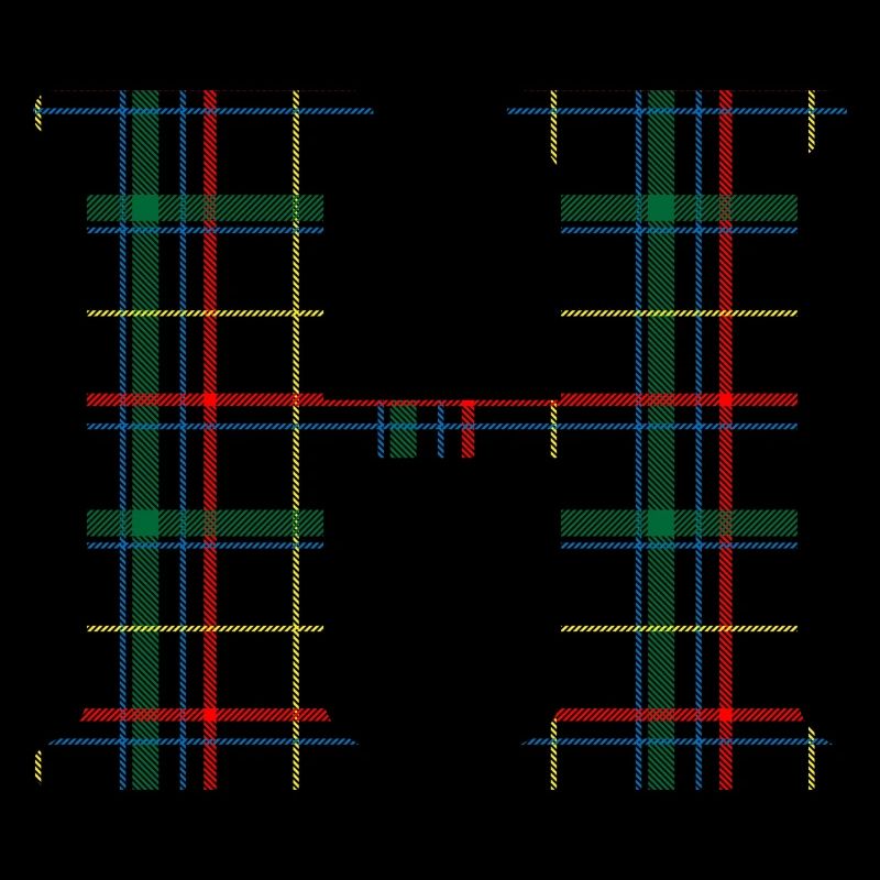 Monogramme h tartan écossais