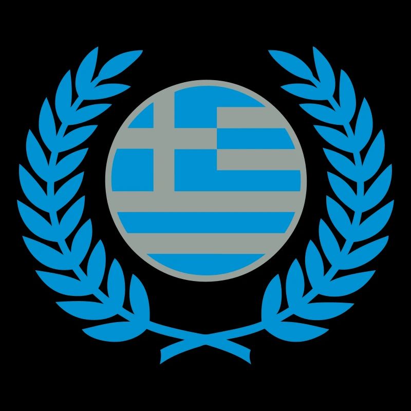 Greece (flag & laurel wreath)
