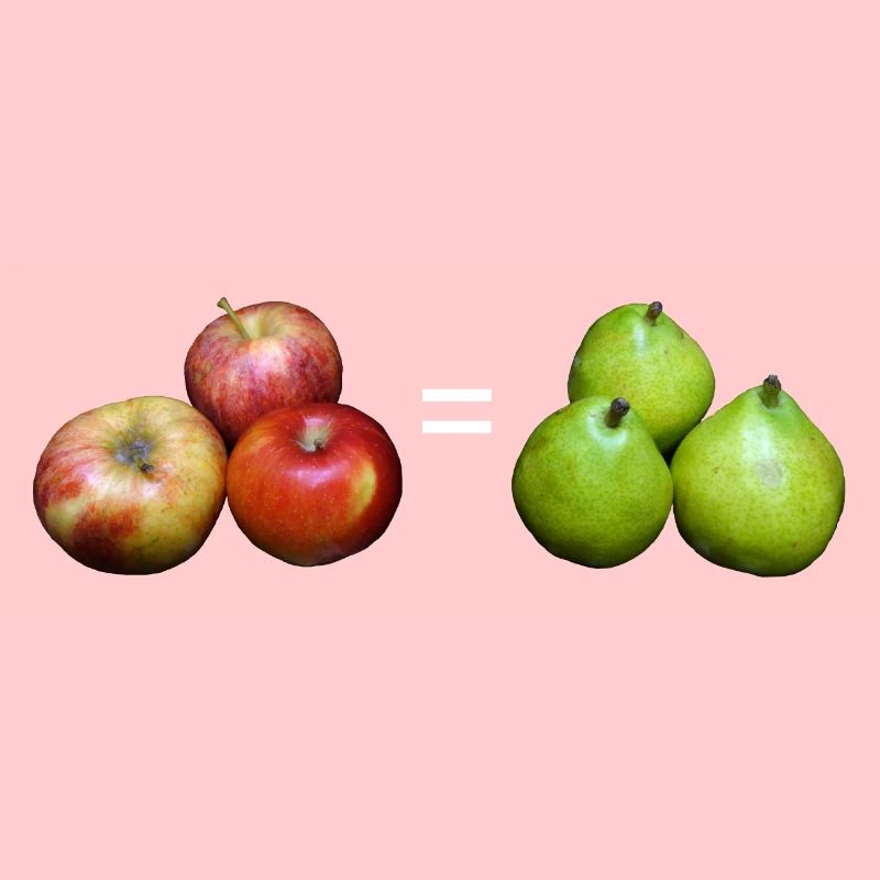 Äpfel mit Birnen vergleichen, Obst, Apfel, Birne