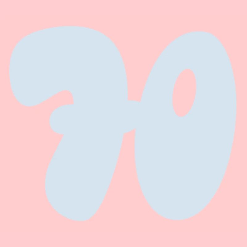 Numéro 70 bleu pastel