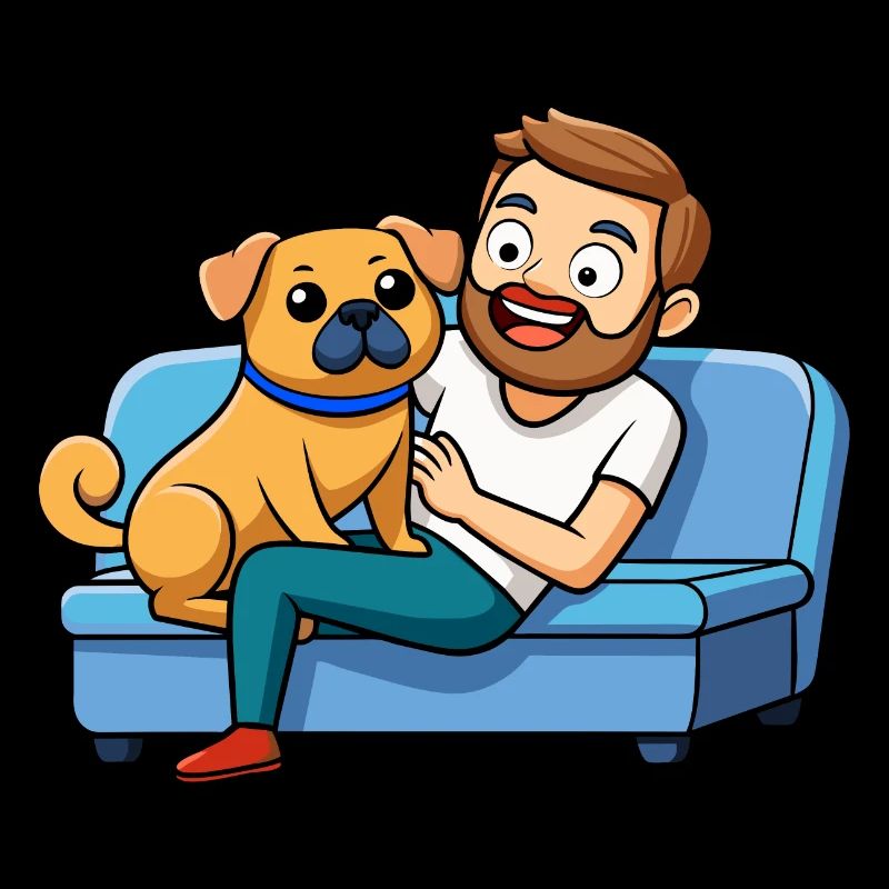 Affectionate Puggle Snuggle Digital Art
