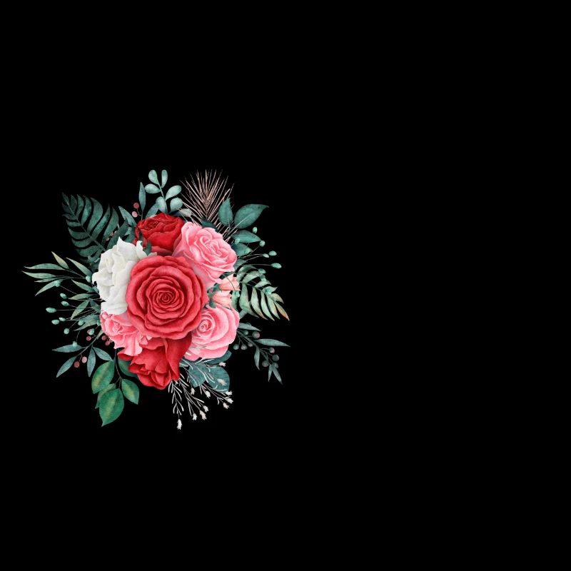 Roter floraler U-Buchstabe