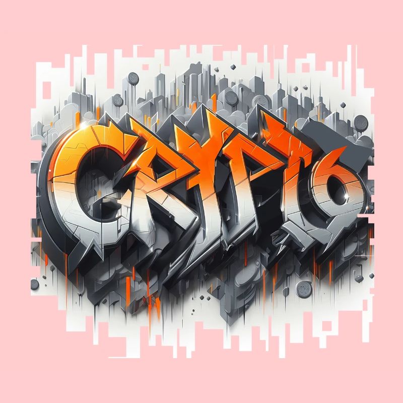 crypto, grafitti text 3D