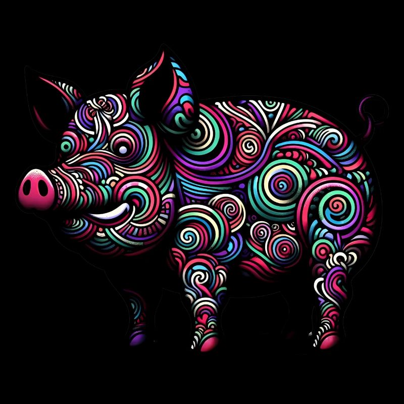 Cochon coloré