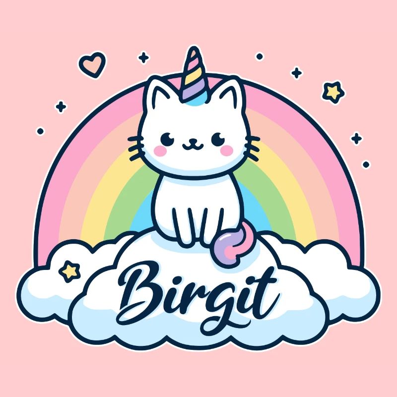 Birgit Nom Prénom Licorne Chat