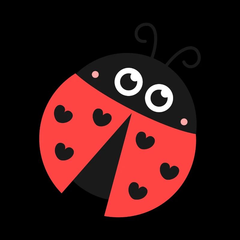 Cute Ladybug With Heart Spots