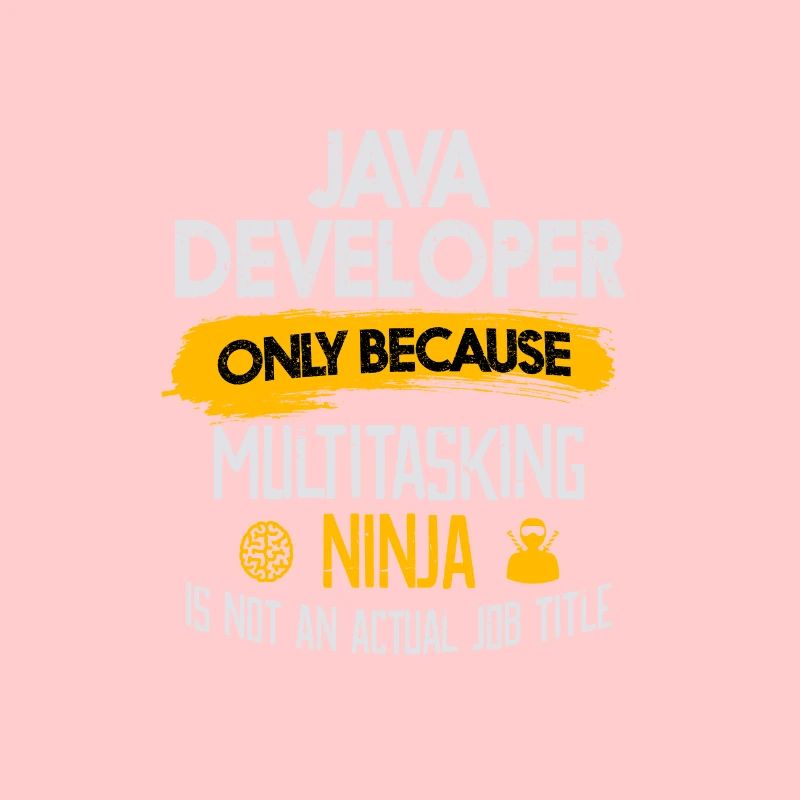 Java Developer Funny T-Shirt Ninja Job Title Tee