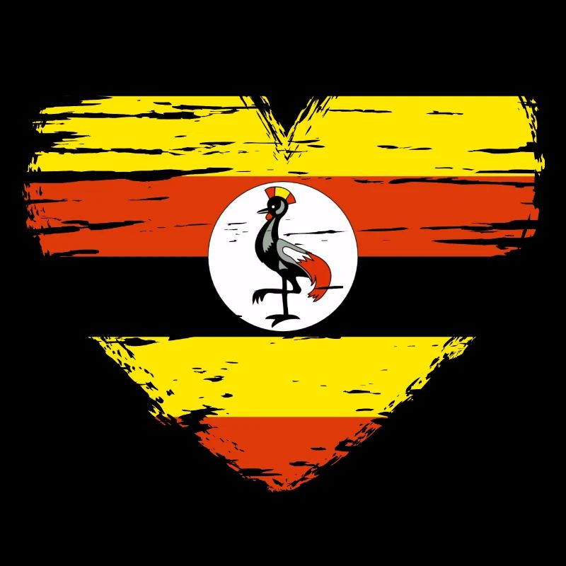 Ouganda coeur drapeau drapeau drapeau blason