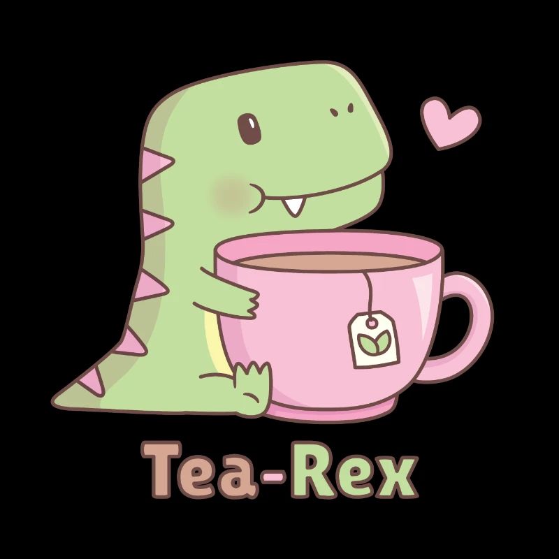 Mignon thé de dinosaure Rex Pun Doodle