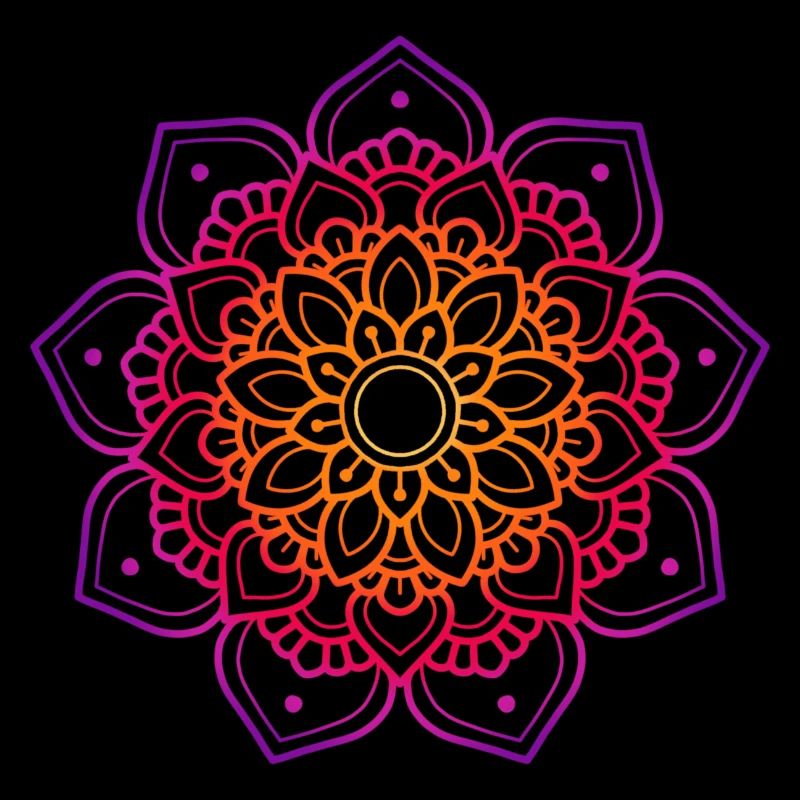 mandala de fleurs colorées
