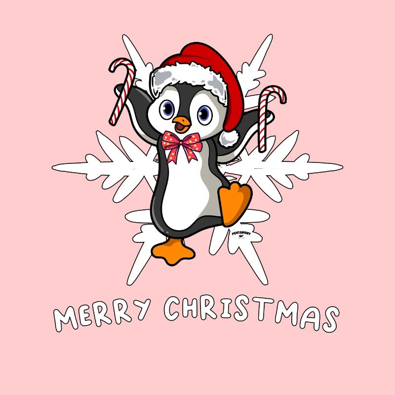 Doux pingouin de Noël avec flocon de glace