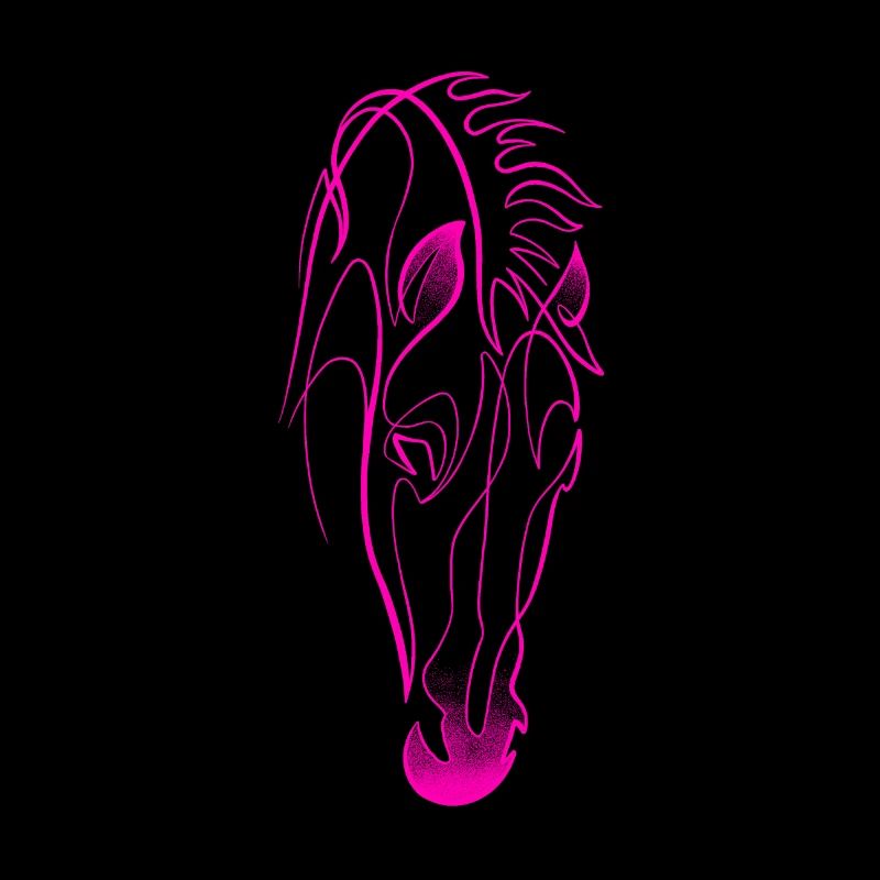 Cheval rose single line & dotwork