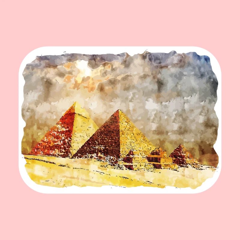 Le Caire Egypte Aquarelle Esquisse Dessinée Illustration