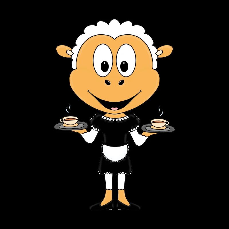 SCHAF - KELLNERIN - GASTRONOMIE - KAFFEE - TEE